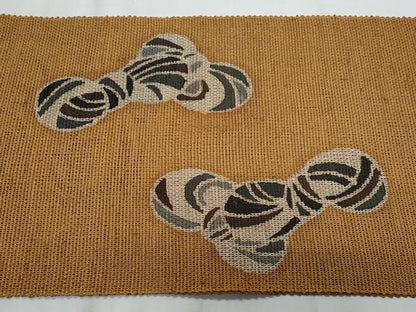 平和屋着物＊夏物　八寸名古屋帯　型染め　抽象文様　正絹　逸品　CABJ4605fb