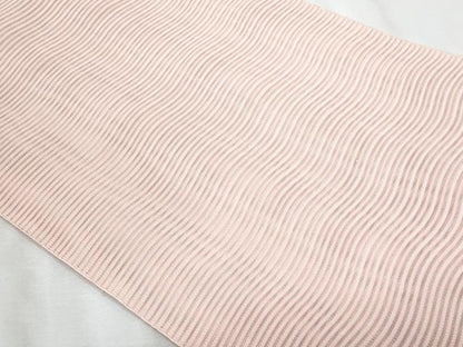 平和屋着物＊夏物　八寸名古屋帯　絽綴れ　よろけ縞　水柿色　正絹　逸品　CABJ4608fb