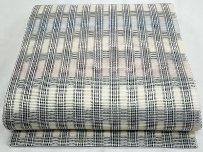 平和屋着物＊夏物　八寸名古屋帯　格子　金銀糸　正絹　逸品　CABJ4609fb