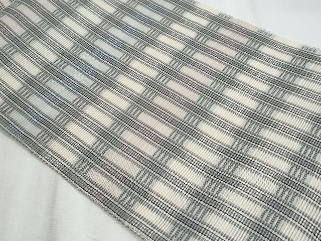 平和屋着物＊夏物　八寸名古屋帯　格子　金銀糸　正絹　逸品　CABJ4609fb