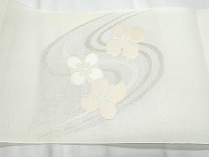 平和屋着物＊夏物　八寸名古屋帯　流水舞花文　正絹　逸品　CABJ4610fb