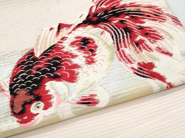 平和屋着物＊夏物　アンティーク　大正ロマン　九寸名古屋帯　金魚　金銀糸　正絹　逸品　CABJ4616fb
