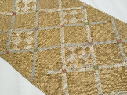 平和屋着物＊夏物　1854年創業　帯屋捨松　八寸名古屋帯　菱文　正絹　逸品　CABJ4621fb