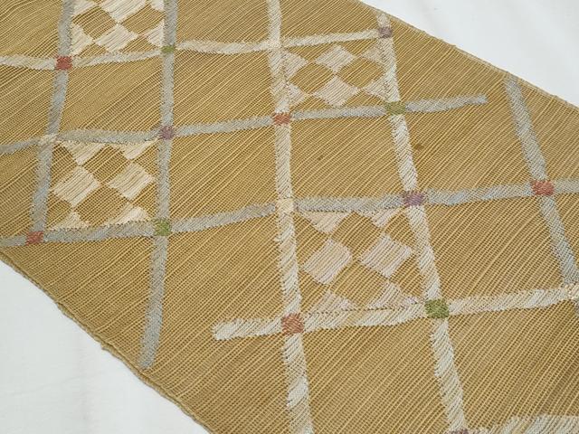 平和屋着物＊夏物　1854年創業　帯屋捨松　八寸名古屋帯　菱文　正絹　逸品　CABJ4621fb