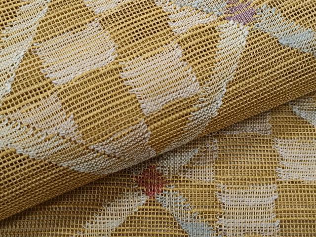 平和屋着物＊夏物　1854年創業　帯屋捨松　八寸名古屋帯　菱文　正絹　逸品　CABJ4621fb