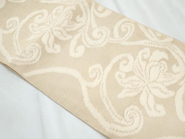 平和屋着物＊夏物　八寸名古屋帯　花唐草文　正絹　逸品　CABJ4623fb