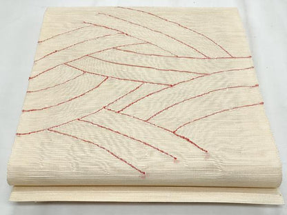 平和屋着物＊夏物　八寸名古屋帯　抽象文様　正絹　逸品　CABJ4626fb