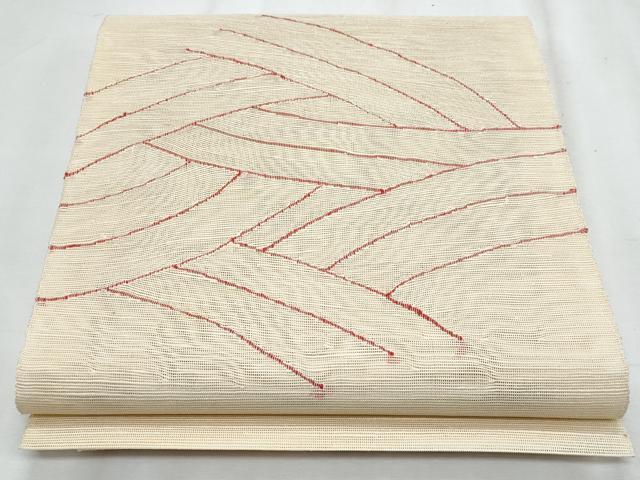 平和屋着物＊夏物　八寸名古屋帯　抽象文様　正絹　逸品　CABJ4626fb