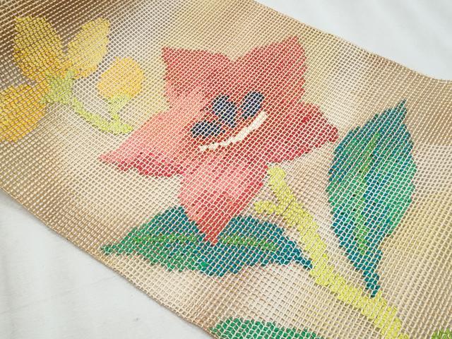 平和屋着物＊夏物　八寸名古屋帯　羅　桔梗　正絹　逸品　CABJ4634fb