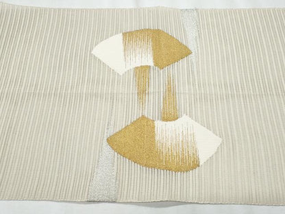 平和屋着物＊夏物　八寸名古屋帯　絽綴れ　地紙重　金銀糸　正絹　逸品　CABJ4637fb