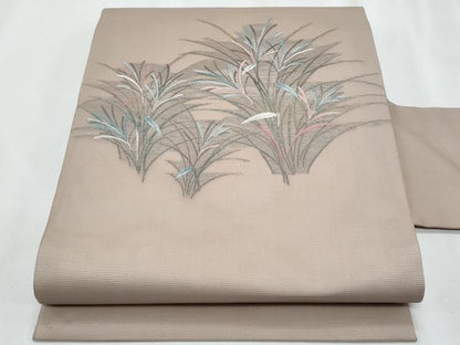 平和屋着物＊夏物　九寸名古屋帯　草木文　金銀糸　正絹　逸品　CABJ4638fb