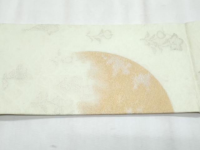 平和屋着物＊夏物　九寸名古屋帯　草花文　月　金糸　正絹　逸品　CABJ4641fb