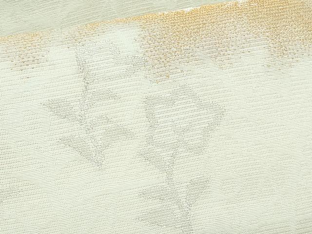 平和屋着物＊夏物　九寸名古屋帯　草花文　月　金糸　正絹　逸品　CABJ4641fb