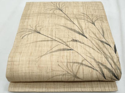 平和屋着物＊夏物　九寸開き名古屋帯　手描き　夏虫　麻　逸品　CABJ4644fb