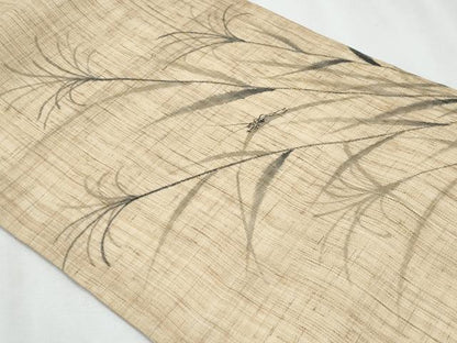 平和屋着物＊夏物　九寸開き名古屋帯　手描き　夏虫　麻　逸品　CABJ4644fb