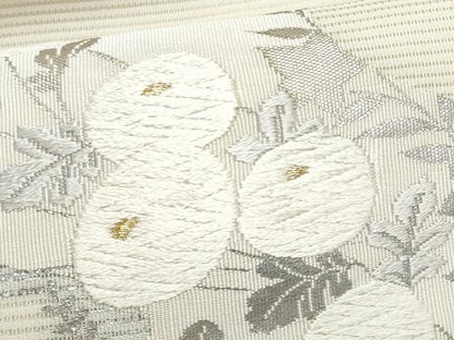 平和屋着物＊夏物　九寸名古屋帯　枝花文　金銀糸　正絹　逸品　CABJ4645fb