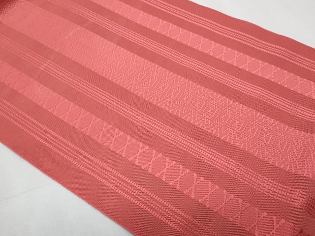 平和屋着物＊夏物　本場筑前博多織　八寸名古屋帯　紗献上　韓紅色　正絹　逸品　CABJ4653fb