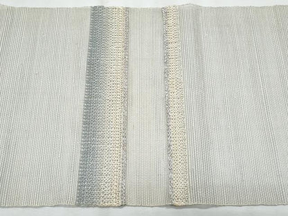 平和屋着物＊夏物　八寸名古屋帯　抽象文様　銀糸　正絹　逸品　CABJ4656fb