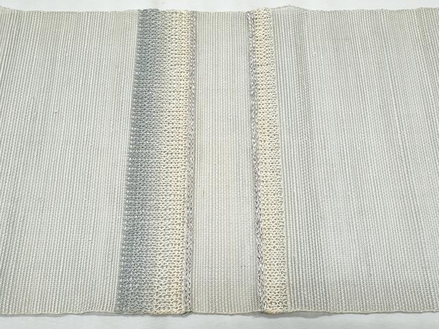 平和屋着物＊夏物　八寸名古屋帯　抽象文様　銀糸　正絹　逸品　CABJ4656fb