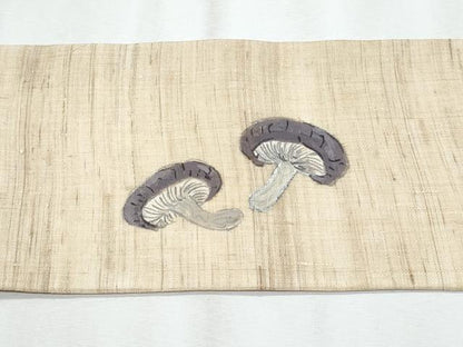 平和屋着物＊夏物　九寸名古屋帯　手描き　成り物　麻　逸品　CABJ4658fb