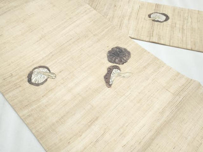 平和屋着物＊夏物　九寸名古屋帯　手描き　成り物　麻　逸品　CABJ4658fb