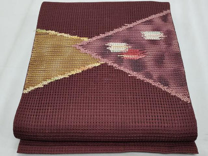 平和屋着物＊夏物　八寸名古屋帯　羅　幾何学文様　正絹　逸品　CABJ4662fb