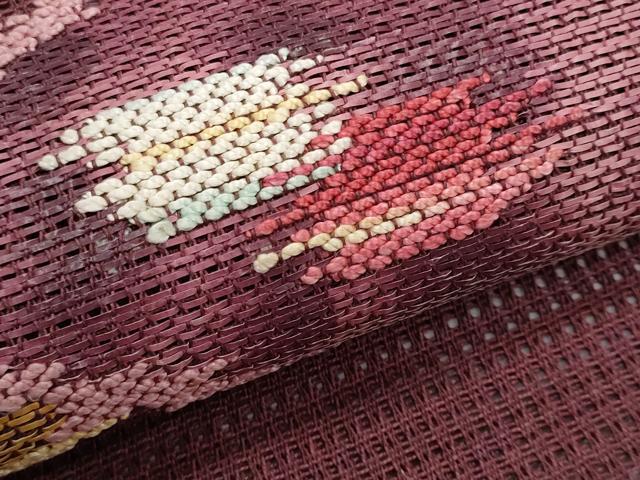 平和屋着物＊夏物　八寸名古屋帯　羅　幾何学文様　正絹　逸品　CABJ4662fb