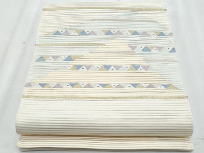 平和屋着物＊夏物　八寸名古屋帯　絽綴れ　横段文　金銀糸　正絹　逸品　CABJ4667fb
