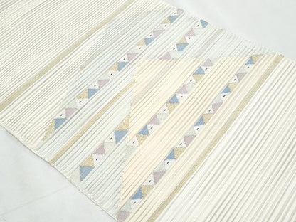 平和屋着物＊夏物　八寸名古屋帯　絽綴れ　横段文　金銀糸　正絹　逸品　CABJ4667fb