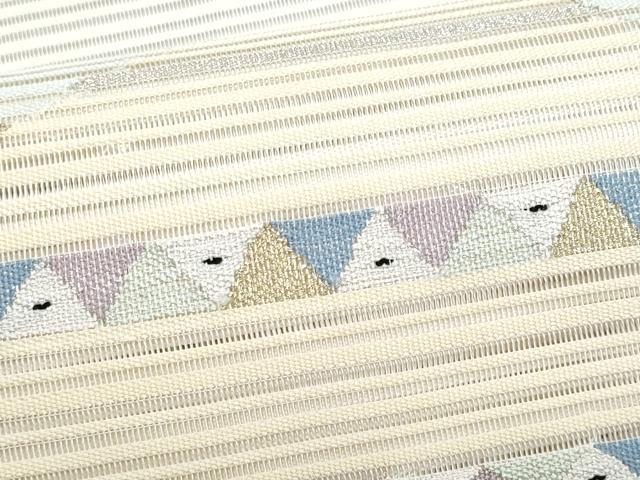 平和屋着物＊夏物　八寸名古屋帯　絽綴れ　横段文　金銀糸　正絹　逸品　CABJ4667fb
