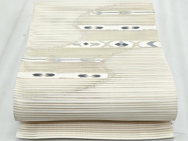 平和屋着物＊夏物　八寸名古屋帯　絽綴れ　横段文　金銀糸　正絹　逸品　CABJ4670fb