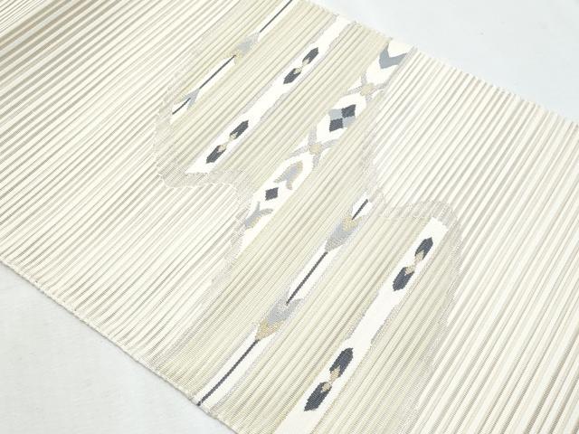 平和屋着物＊夏物　八寸名古屋帯　絽綴れ　横段文　金銀糸　正絹　逸品　CABJ4670fb