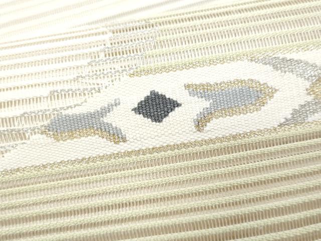 平和屋着物＊夏物　八寸名古屋帯　絽綴れ　横段文　金銀糸　正絹　逸品　CABJ4670fb