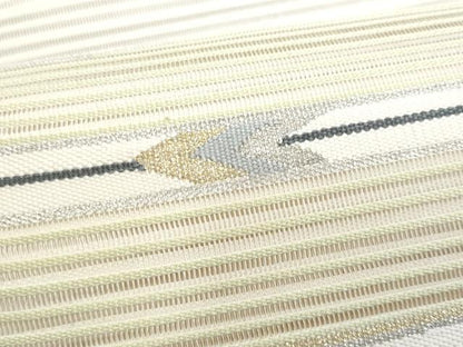 平和屋着物＊夏物　八寸名古屋帯　絽綴れ　横段文　金銀糸　正絹　逸品　CABJ4670fb