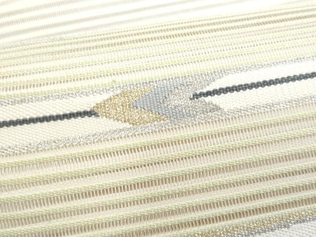 平和屋着物＊夏物　八寸名古屋帯　絽綴れ　横段文　金銀糸　正絹　逸品　CABJ4670fb