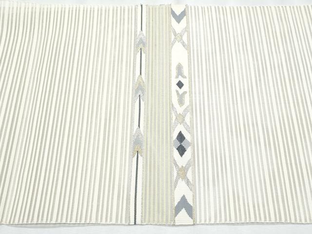 平和屋着物＊夏物　八寸名古屋帯　絽綴れ　横段文　金銀糸　正絹　逸品　CABJ4670fb