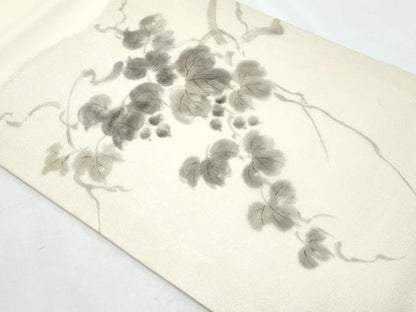 平和屋着物＊夏物　九寸開き名古屋帯　手描き　葡萄蔦の葉文　正絹　逸品　CABJ4671fb