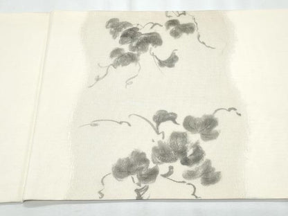 平和屋着物＊夏物　九寸開き名古屋帯　手描き　葡萄蔦の葉文　正絹　逸品　CABJ4671fb