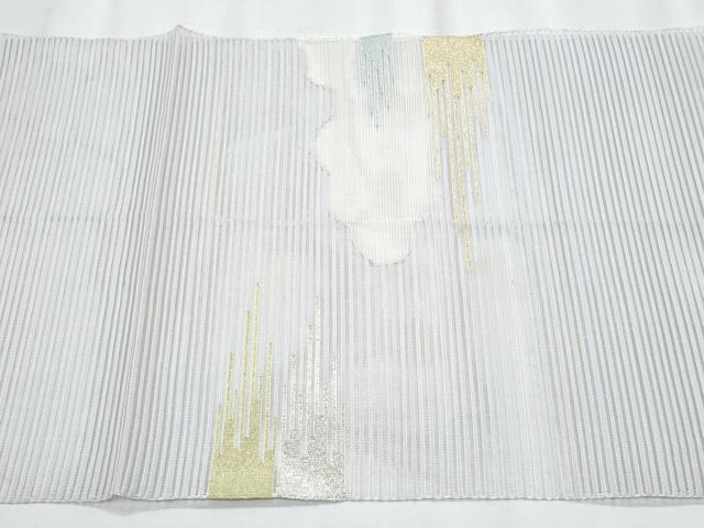 平和屋着物＊夏物　八寸名古屋帯　絽綴れ　雲取り　金銀糸　正絹　逸品　CABJ4672fb