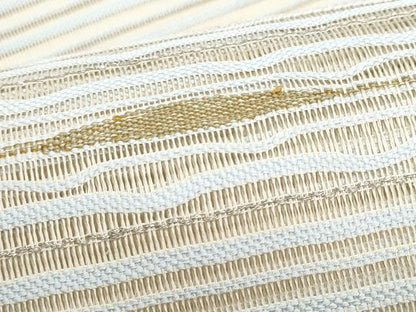 平和屋着物＊夏物　八寸名古屋帯　絽綴れ　霞文　銀糸　正絹　逸品　CABJ4677fb