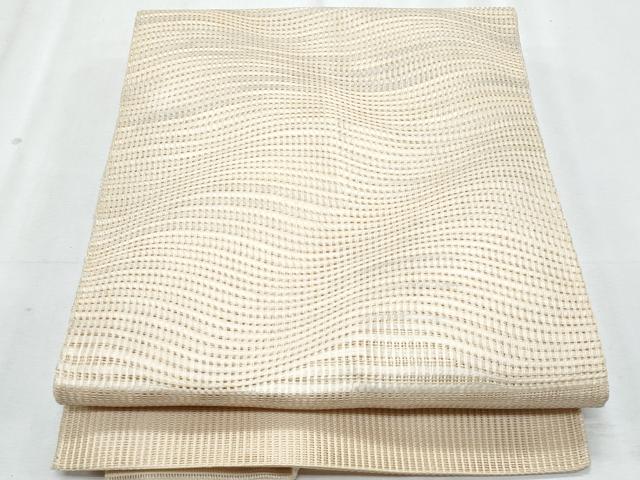 平和屋着物＊夏物　八寸名古屋帯　よろけ縞　正絹　逸品　CABJ4679fb