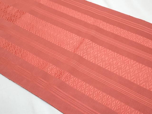平和屋着物＊夏物　本場筑前博多織　八寸名古屋帯　紗献上　真朱色　正絹　逸品　CABJ4683fb