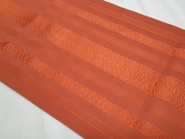 平和屋着物＊夏物　本場筑前博多織　八寸名古屋帯　樺色　正絹　逸品　CABJ4684fb