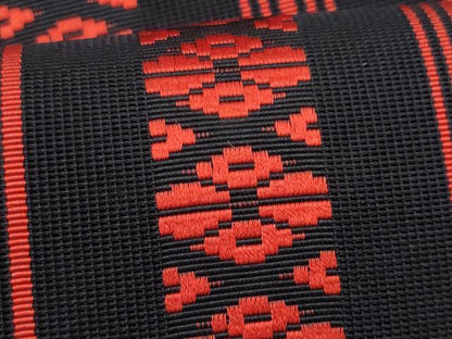 平和屋着物＊夏物　本場筑前博多織　八寸名古屋帯　紗献上　黒地　正絹　逸品　CABJ4685fb