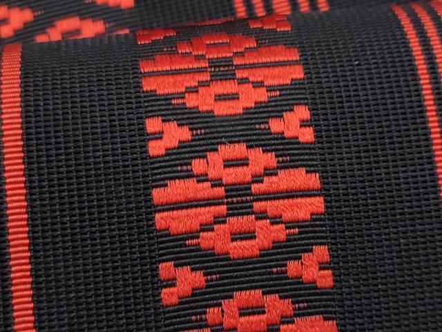 平和屋着物＊夏物　本場筑前博多織　八寸名古屋帯　紗献上　黒地　正絹　逸品　CABJ4685fb