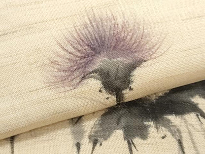 平和屋着物＊夏物　九寸名古屋帯　作家物　手描き　枝花文　麻　逸品　CABJ4689fb