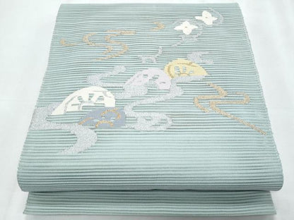 平和屋着物＊夏物　八寸名古屋帯　絽綴れ　片輪車　金銀糸　正絹　逸品　CABJ4696fb
