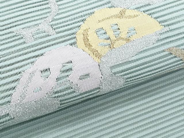 平和屋着物＊夏物　八寸名古屋帯　絽綴れ　片輪車　金銀糸　正絹　逸品　CABJ4696fb