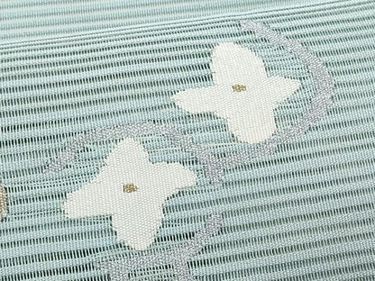 平和屋着物＊夏物　八寸名古屋帯　絽綴れ　片輪車　金銀糸　正絹　逸品　CABJ4696fb