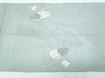 平和屋着物＊夏物　八寸名古屋帯　絽綴れ　片輪車　金銀糸　正絹　逸品　CABJ4696fb